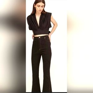 ACLER Lewis Denim Jean Flared Leg High Waist Size 6 NWT